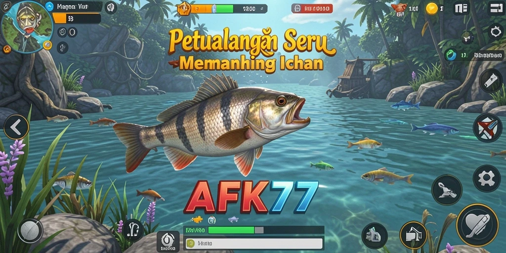 Tampilan menarik dari gameplay Tembak Ikan di AFK77.