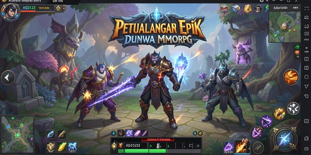 Tampilan gameplay yang menakjubkan dari ASD123 dalam dunia MMORPG.