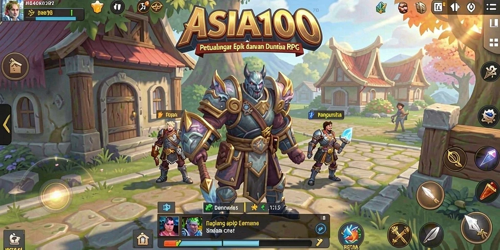 Gameplay menakjubkan ASIA100 dalam dunia RPG yang penuh warna.