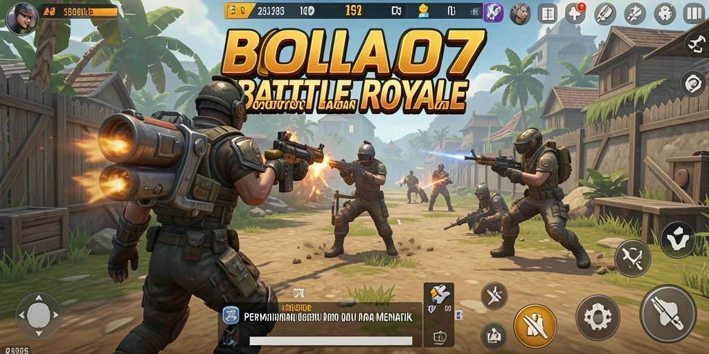 Tampilan gameplay mendebarkan di BOLA07 saat bertarung melawan musuh.