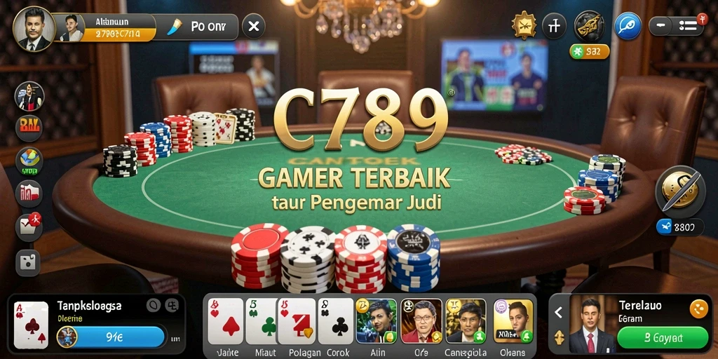Tampilan gameplay Poker yang seru dan menegangkan di C789.
