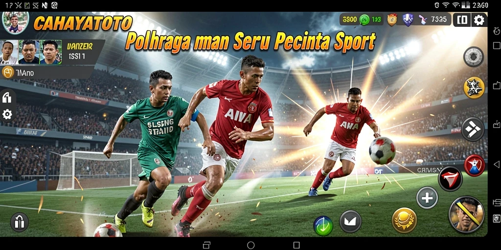 Screenshot gameplay CAHAYATOTO menampilkan aksi seru olahraga.
