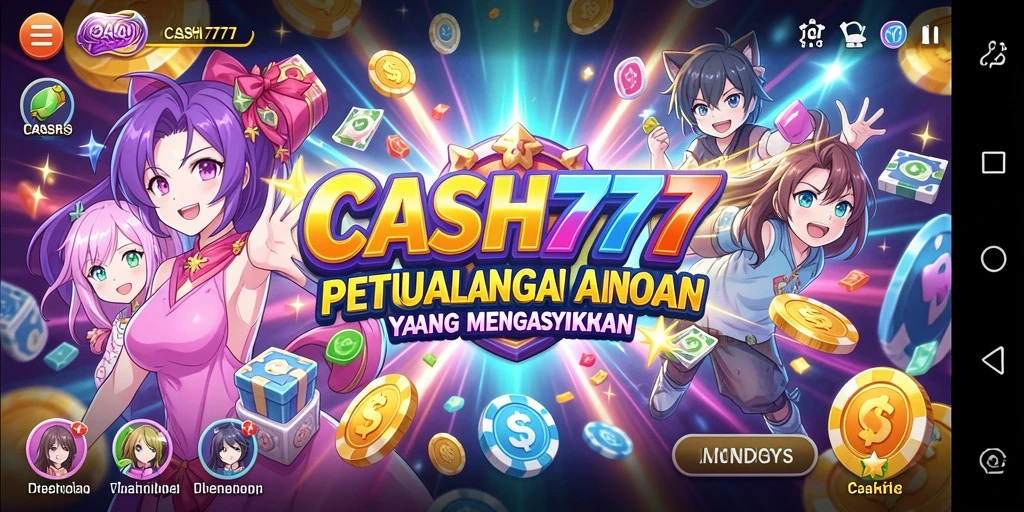 Gameplay CASH777 yang penuh warna dan karakter Anime menarik.