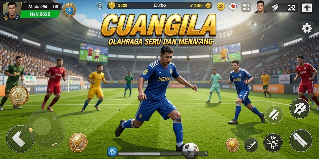 Tangkapan layar <strong>CUANGILA</strong> menampilkan aksi gameplay olahraga yang intens.