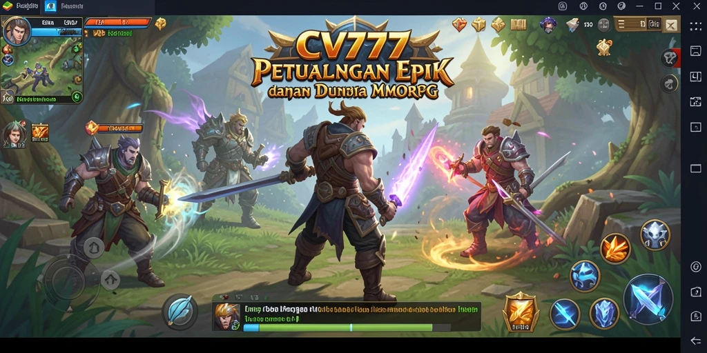 Tampilan utama gameplay CV777 menampilkan aksi seru dalam dunia MMORPG.