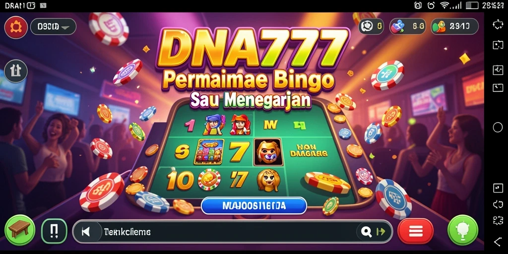 Screenshot utama DNA777 menampilkan gameplay seru Bingo yang interaktif.