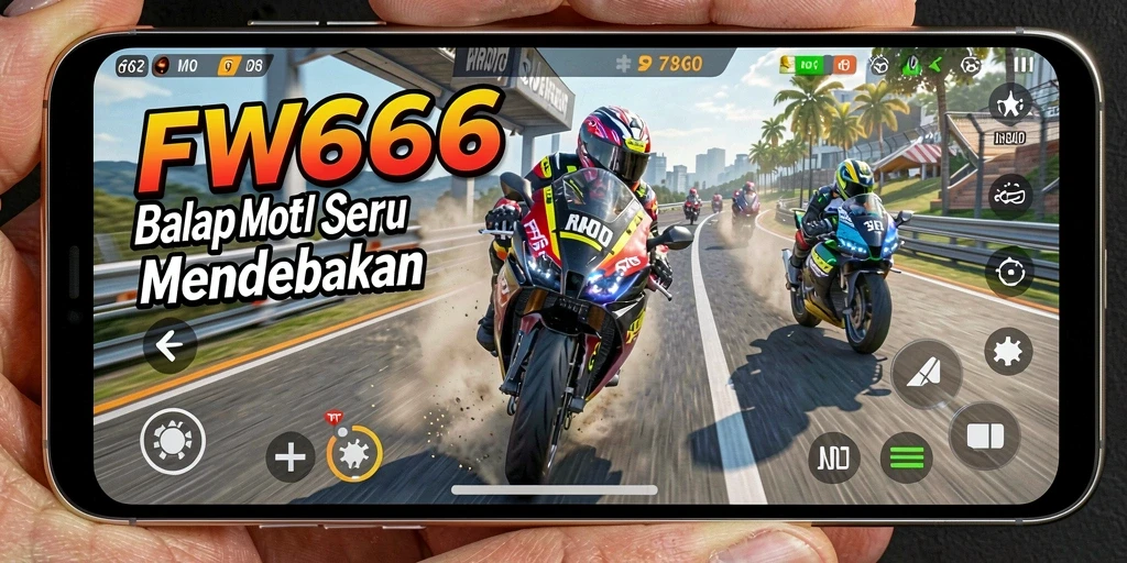 Gameplay seru balapan motor di trek menantang.