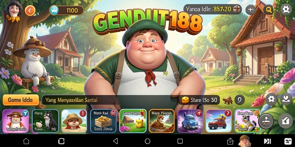 Screenshot utama GENDUT188 menampilkan keseruan gameplay Idle yang menghibur.