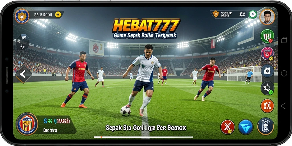 Gameplay mendebarkan dari HEBAT777 menunjukkan aksi sepak bola nyata.