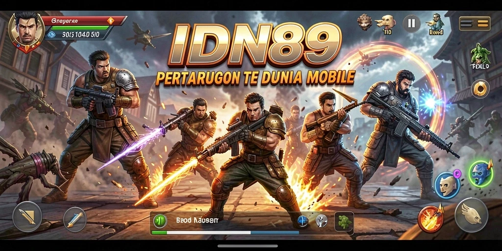 Tangkapan layar IDN89 menampilkan pertarungan epik antara karakter-karakter kuat.