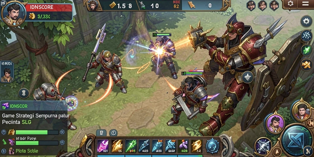 Tampilan gameplay SLG yang menegangkan dan strategis di IDNSCORE.