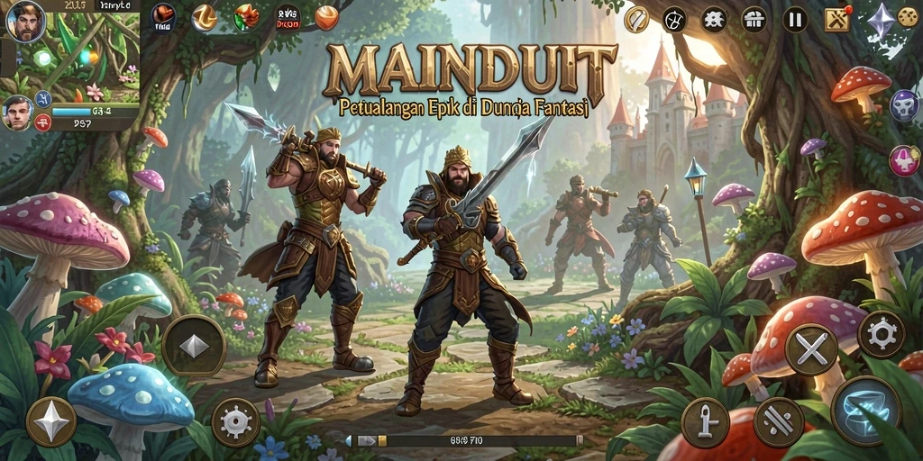 Tampilan gameplay menarik dari MAINDUIT dengan petualangan RPG.