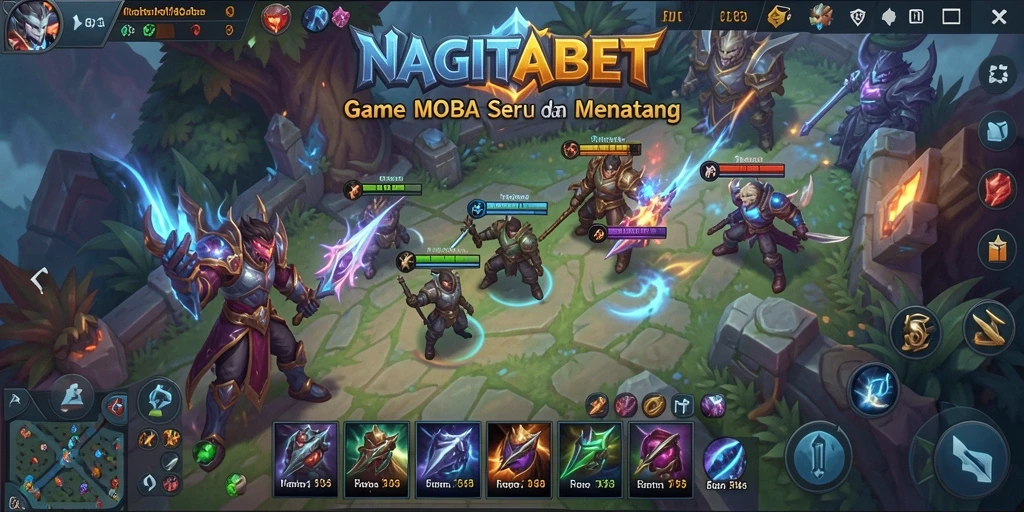 Tampilan gameplay seru dalam NAGITABET, menampilkan pertarungan tim yang intens.