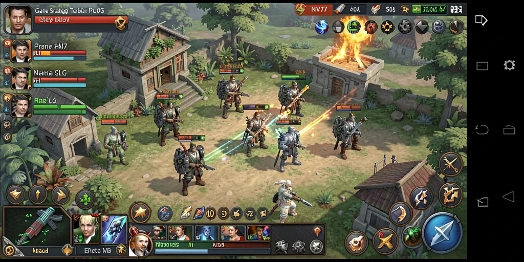 Screenshot gameplay NV77 menampilkan strategi pertahanan yang mendalam.