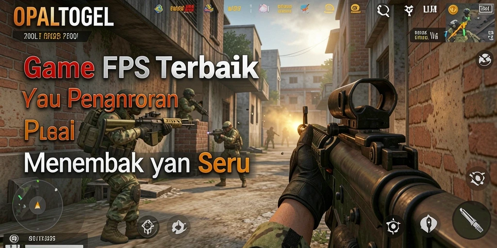 Screenshot gameplay OPALTOGEL menunjukkan aksi tembak-menembak yang intens.