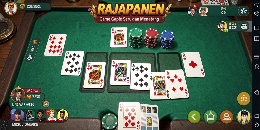 Screenshot RAJAPANEN menampilkan gameplay Gaple yang menarik dan interaktif.