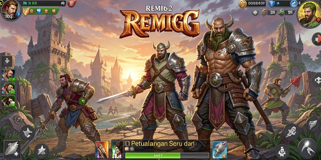 Tampilan gameplay REMI62 yang menakjubkan dan penuh aksi RPG.