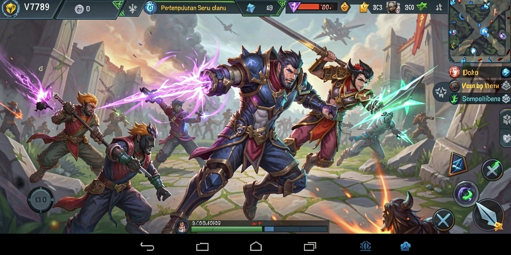 Tampilan gameplay seru dan mendebarkan dari VT789 MOBA.