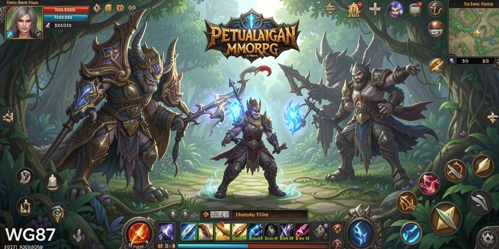 Tampilan gameplay WG87 menampilkan petualangan seru dalam dunia MMORPG yang luas.