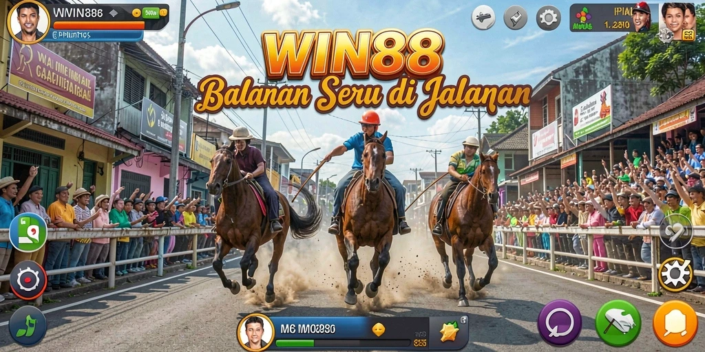 Tampilan gameplay balapan yang mendebarkan di WIN88.