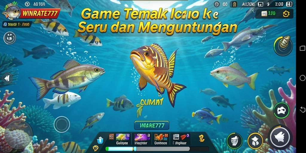 Tampilan gameplay WINRATE777 yang menarik saat menembak ikan.