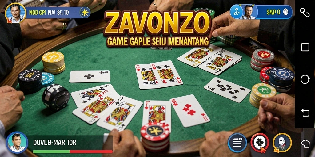 Tampilan permainan Gaple ZAVONZO yang menawan dan interaktif.